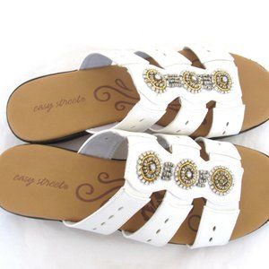 Easy Street Slide Sandals white Open Toe New 11 M